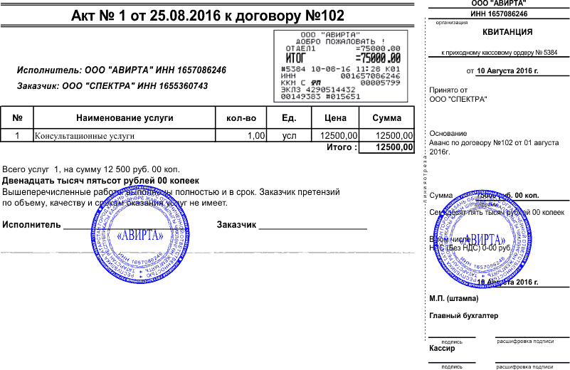 Закрывающие документы за рекламные услуги в Москве и СПБ